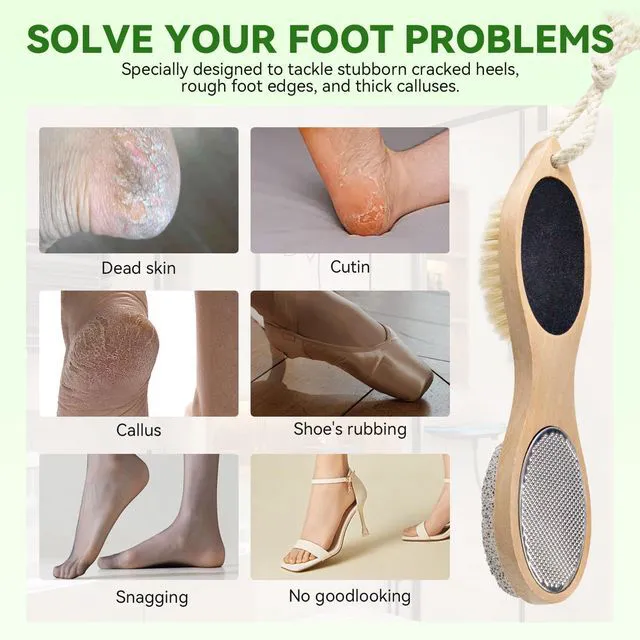 Alt view image 4 of 7 - 4 in 1 Foot File Callus Remover with Pumice Stone Feet Scrubber Dead Skin Foot Rasp Dense Foots Brush for Shower,Foot Pumice Tools Kit with Cuticle File,Foot Care Tools for Man Woman Home