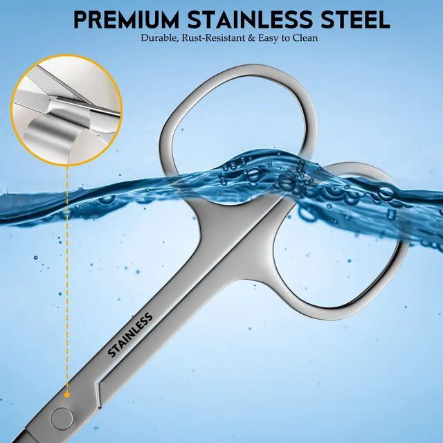 Alt view image 5 of 7 - Stainless Steel Facial Grooming Scissors, Eyebrow Nose & Beard Precision Trimming Set