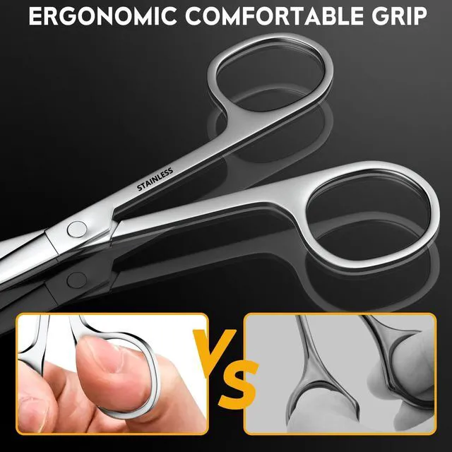 Alt view image 6 of 7 - Stainless Steel Facial Grooming Scissors, Eyebrow Nose & Beard Precision Trimming Set