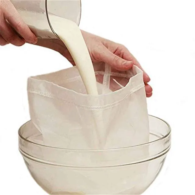 Alt view image 5 of 7 - Fine Mesh Food Grade Nut Milk Bag for Almond Milk/Soy Milk - Fine Mesh Nylon Cheesecloth & Cold Brew Coffee Filter, 9" x 12" (1, 300 Mesh)