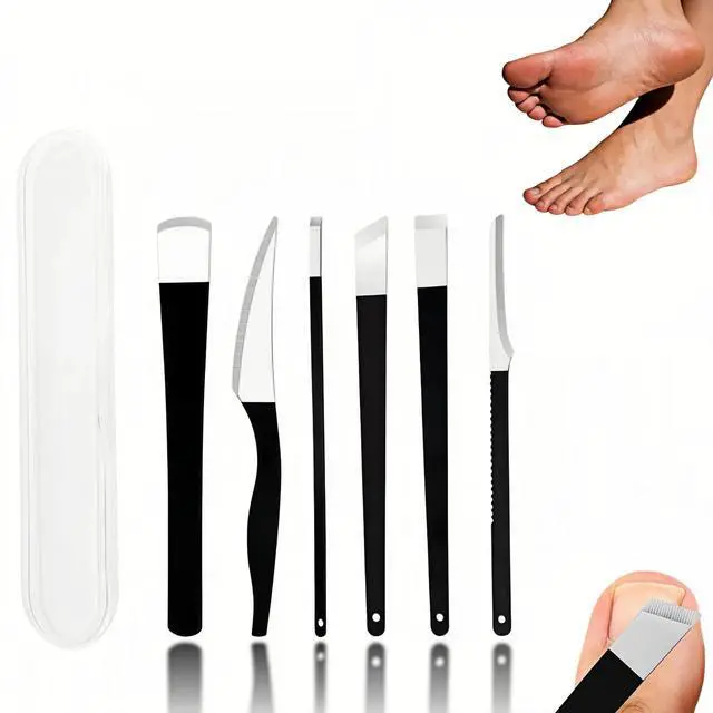Main image of 6-Piece Ingrown Toenail Tool Kit, Stainless Steel Foot Callus Remover & Pedicure Tools Set with Storage Case, Heavy Duty Durable Foot Rasp for Dead Skin Corn, Home Use