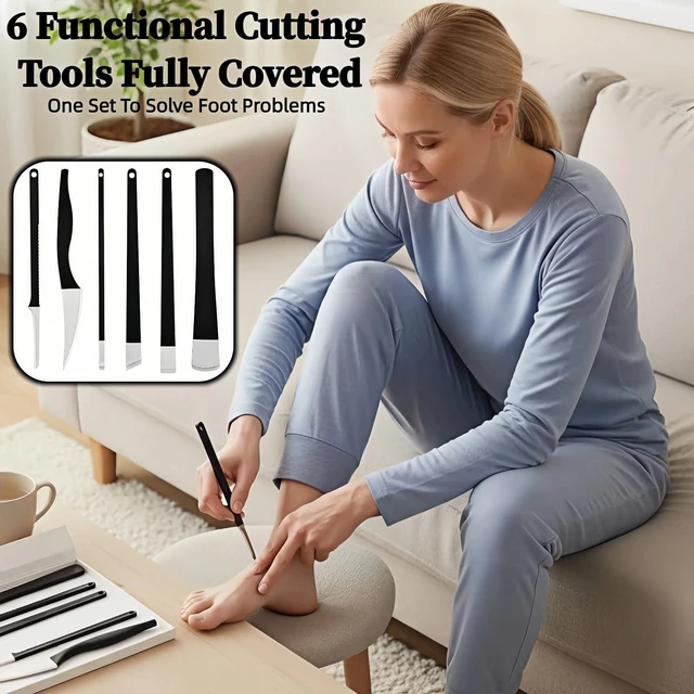 Alt view image 3 of 7 - 6-Piece Ingrown Toenail Tool Kit, Stainless Steel Foot Callus Remover & Pedicure Tools Set with Storage Case, Heavy Duty Durable Foot Rasp for Dead Skin Corn, Home Use