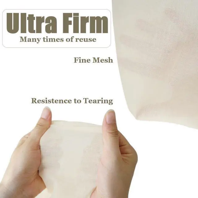 Alt view image 3 of 6 - Cheesecloth Bags for Straining,Reusable Cold Brew Coffee Cheese Cloths Strainer,Large Nut Milk Tea Juice Bag,100% Natural Cotton Fine Mesh Filter Bags(Small,2 Pack)