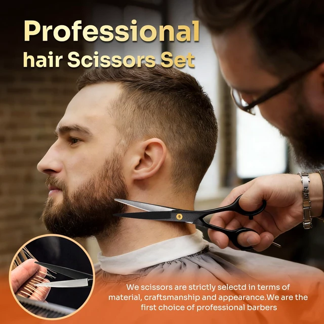 Alt view image 5 of 7 - Cutting Scissors Professional 6.9", 4 in 1 Premium High Carbon Stainless Steel Hair Cutting Shears, Barber Scissors, Ergonomic Design Shears for Hair Cutting Trimming for Salon & Home