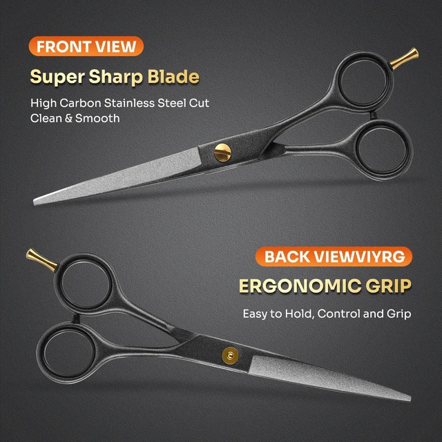 Alt view image 4 of 7 - Cutting Scissors Professional 6.9", 4 in 1 Premium High Carbon Stainless Steel Hair Cutting Shears, Barber Scissors, Ergonomic Design Shears for Hair Cutting Trimming for Salon & Home