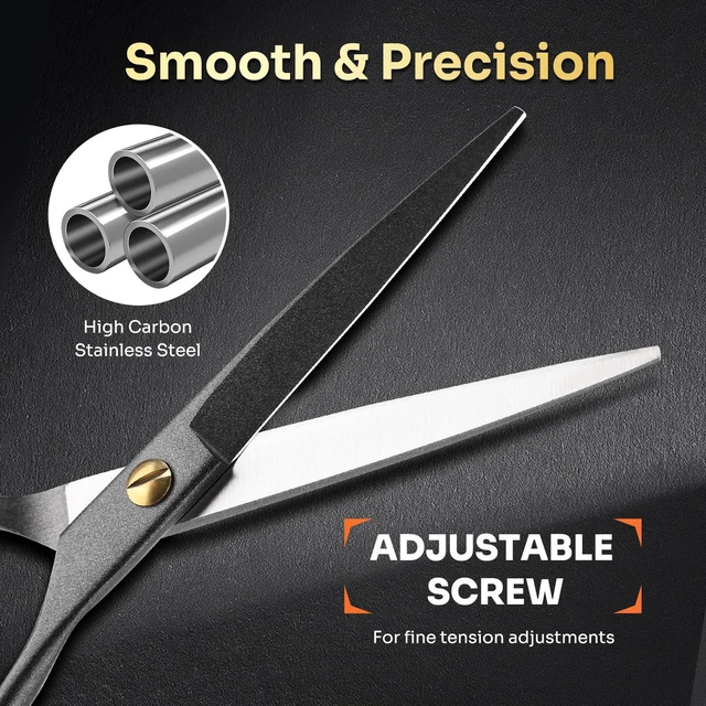 Alt view image 6 of 7 - Cutting Scissors Professional 6.9", 4 in 1 Premium High Carbon Stainless Steel Hair Cutting Shears, Barber Scissors, Ergonomic Design Shears for Hair Cutting Trimming for Salon & Home