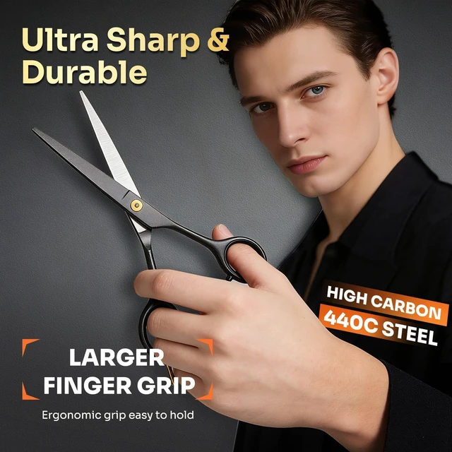 Alt view image 7 of 7 - Cutting Scissors Professional 6.9", 4 in 1 Premium High Carbon Stainless Steel Hair Cutting Shears, Barber Scissors, Ergonomic Design Shears for Hair Cutting Trimming for Salon & Home