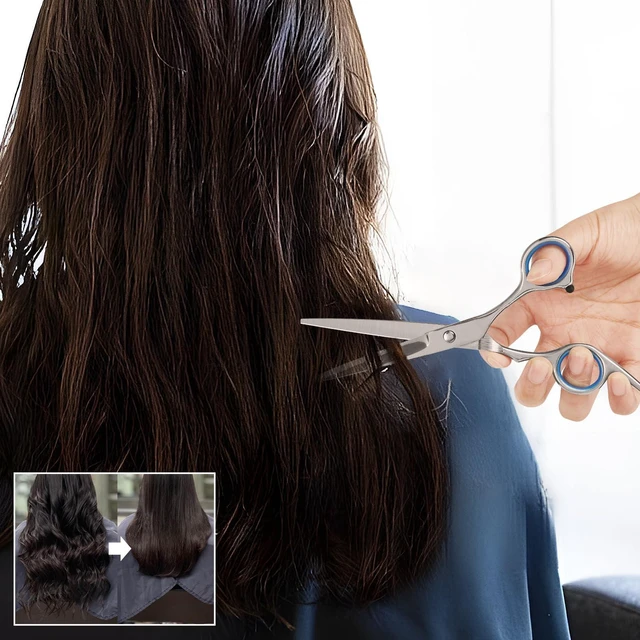 Alt view image 7 of 7 - Hair Cutting Scissors,6.5 Inch Professional Stainless Steel Barber Haircut Shears Razor,Sharp Blades,One Comb Included, For Salon Home Men Women Adults Kids Pet (Silver)