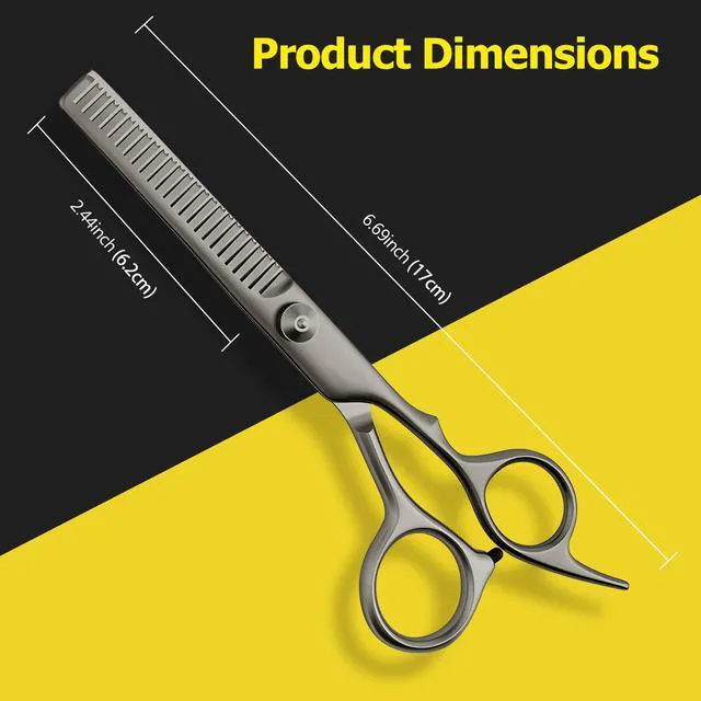 Alt view image 7 of 7 - 6 Inch Hair Thinning Scissors Cutting Teeth Shears Professional Barber Hairdressing Texturizing Salon Razor Edge Scissor Stainless Steel - Black