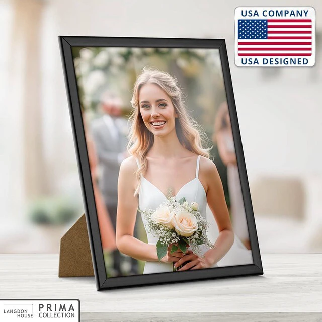 Alt view image 2 of 7 - 11x14 Black Picture Frame - Wall Mount Only - Prima Collection | Langdon House 11 x 14 Modern Slide-In Photo Frame with Buildable Molding, Picture Holder for Wall Display