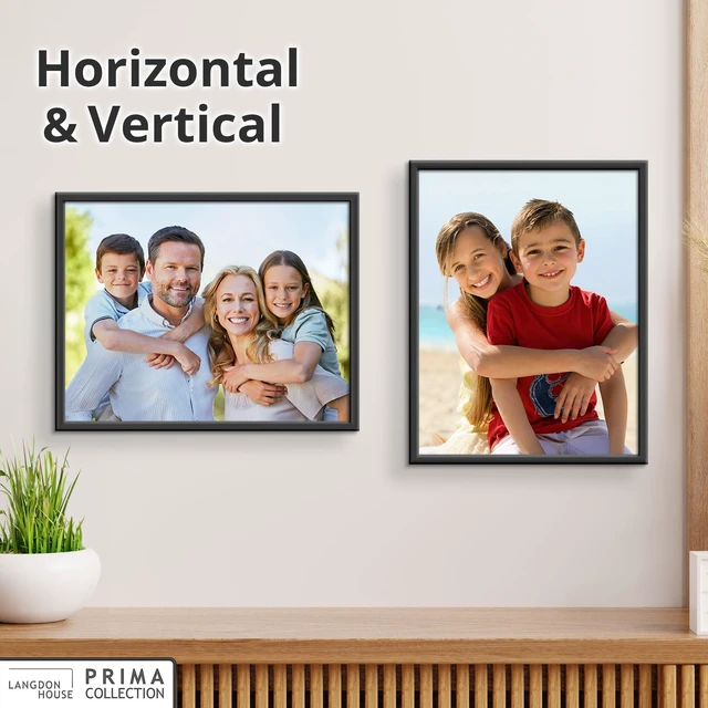 Alt view image 6 of 7 - 11x14 Black Picture Frame - Wall Mount Only - Prima Collection | Langdon House 11 x 14 Modern Slide-In Photo Frame with Buildable Molding, Picture Holder for Wall Display