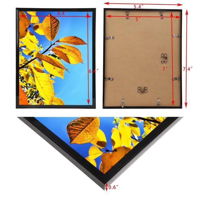 Alt view image 2 of 7 - 5x7 Picture Frame Black,Gallery Certificate Document Diploma Photo Frames | Light Weight,Table Top Poster Picture Photo Frame,Horizontal,Vertical
