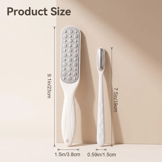 Alt view image 2 of 7 - 2 PCS Foot File for Dead Skin Dual-Sided Pedicure Foot File Feet Exfoliator | Toe Callus Remover Set, Sandpaper Pedicure Tool with Ergonomic Plastic Handle, Wet or Dry Use, Smooths Hands, Feet, Toes
