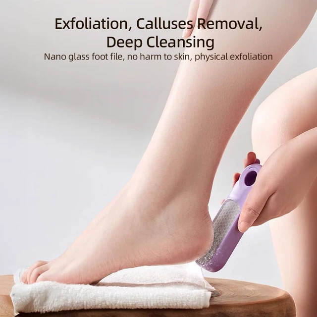 Alt view image 3 of 7 - Foot File Callus Remover, 2 in 1 Feet Pedicure Tool with Brush | Wet and Dry Use, Ergonomic, Travel Size, Gentle and Effective, Brush Included, Foot Scrubber