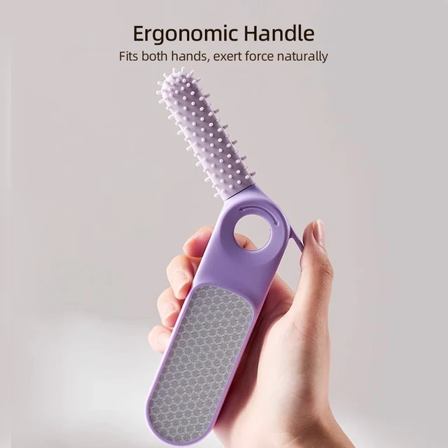 Alt view image 6 of 7 - Foot File Callus Remover, 2 in 1 Feet Pedicure Tool with Brush | Wet and Dry Use, Ergonomic, Travel Size, Gentle and Effective, Brush Included, Foot Scrubber