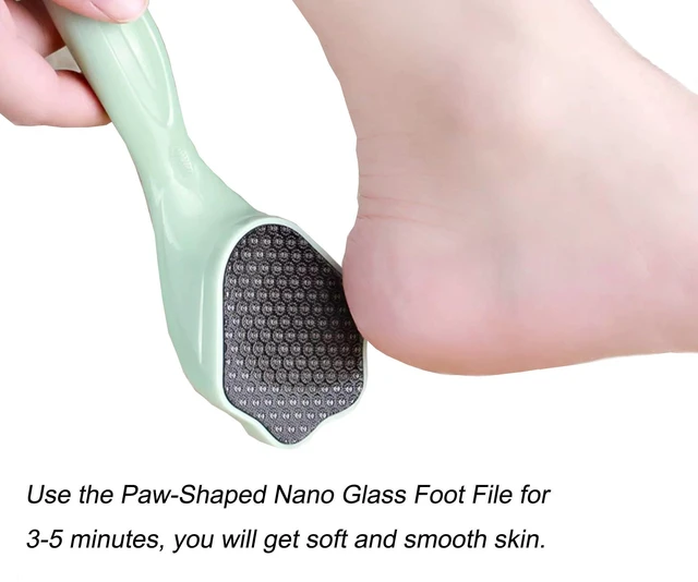Alt view image 7 of 7 - Hard Skin Remover Nano Glass Foot File - Foot Callus Remover with Handle Foot File Callus Remover with Nano-Level Grinding Points Durable Foot Scrubber Dead Skin Removal for Wet Dry Feet (Green)