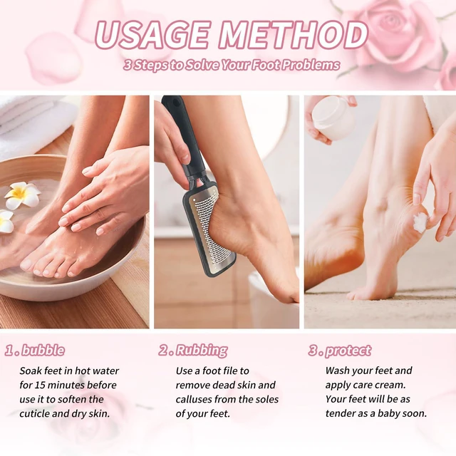 Alt view image 3 of 6 - Callus Remover Foot File-Stainless Steel Rasp for Hard Skin | Professional Pedicure Scrubber for Dry & Wet Use | Effective Dead Skin Removal Tool for Smooth Feet