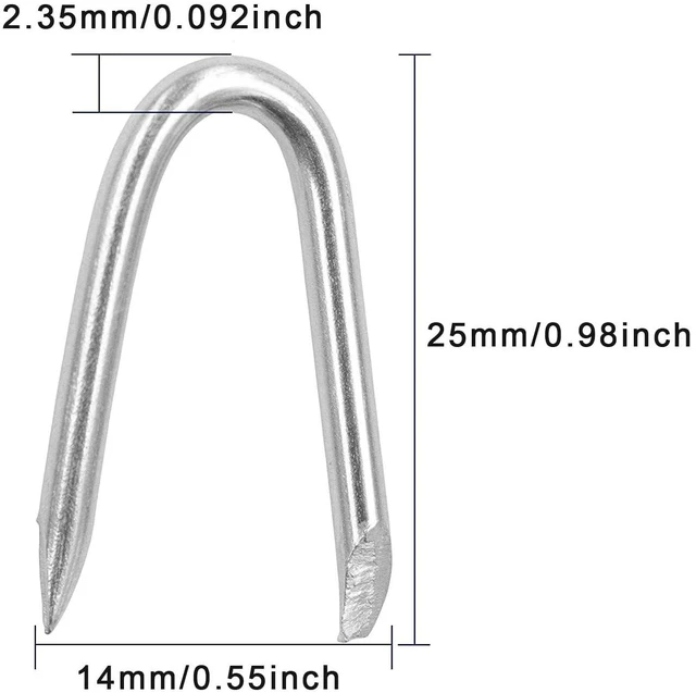 Alt view image 2 of 4 - Steel Wire Fencing Staples (200 pcs), Galvanized U-Shaped Fasteners Nails | for Wire Mesh and Woven Fencing