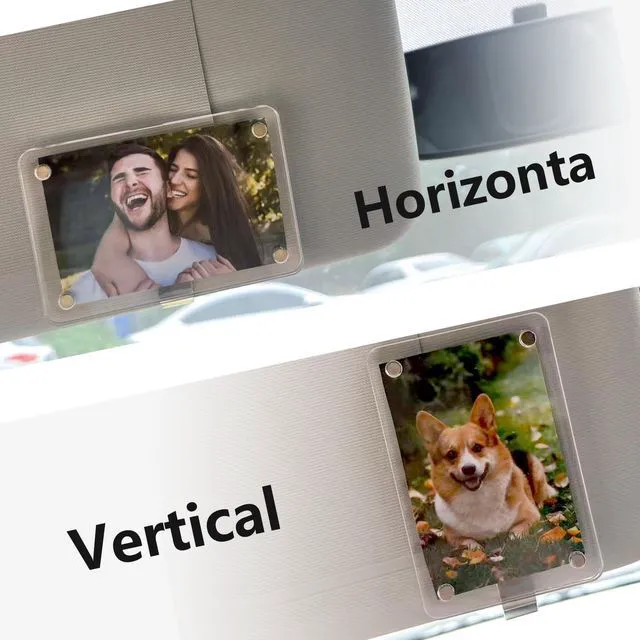 Alt view image 6 of 7 - 2Pcs Car Picture Holder,Visor Photo Clip,Car Sun Visor Photo Holder | Universal Magnetic Personalized Photo Holder Car Visor Clip Picture Frame Show Personal or Family Photos,2.36*3.54in
