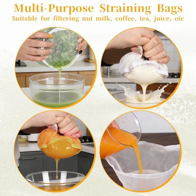 Alt view image 3 of 7 - 6PCS Cheesecloth for Straining Fine Mesh Cheese Cloth Bags for Straining | Bowl-Shaped Reusable Nylon Cheese Cloth Filter Bag, Cheesecloth for Cooking Nut Milk, Juice, Dumpling Fillings, Cooking