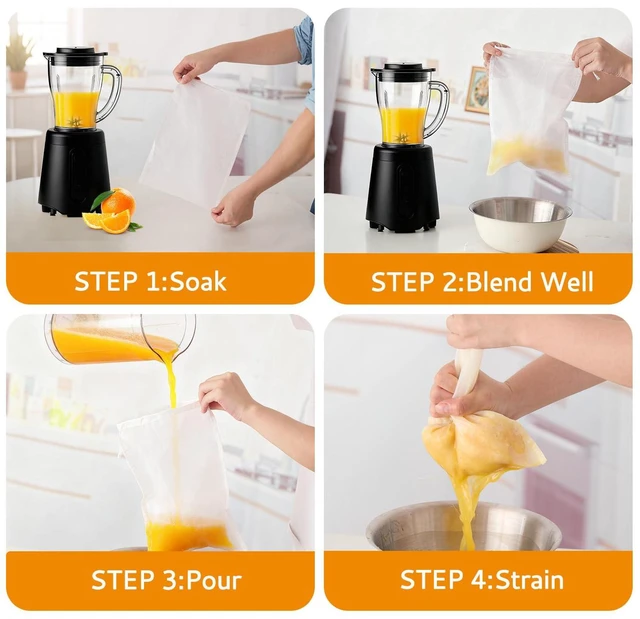 Alt view image 3 of 7 - 5 Pcs Ultra Fine Mesh Strainer Bags 12 x 8 Inch Cheesecloth Bags for Straining Juicing Bag for Fruit Juice Cheese Coffee Tea
