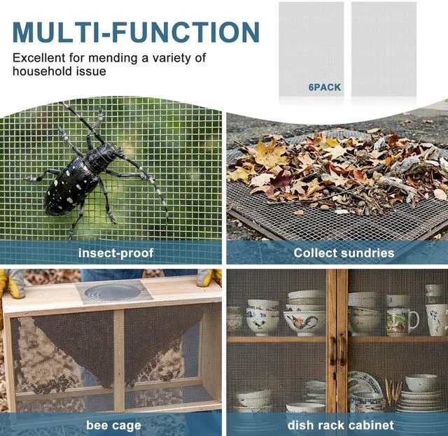 Alt view image 6 of 7 - 6 Pack Stainless Steel Wire Mesh Screen 11.8 x 8.2 inch Metal Mesh Screen | 20 Mesh for DIY Projects, Vent, Cage, Garden, Window Screens and Filter Mesh.