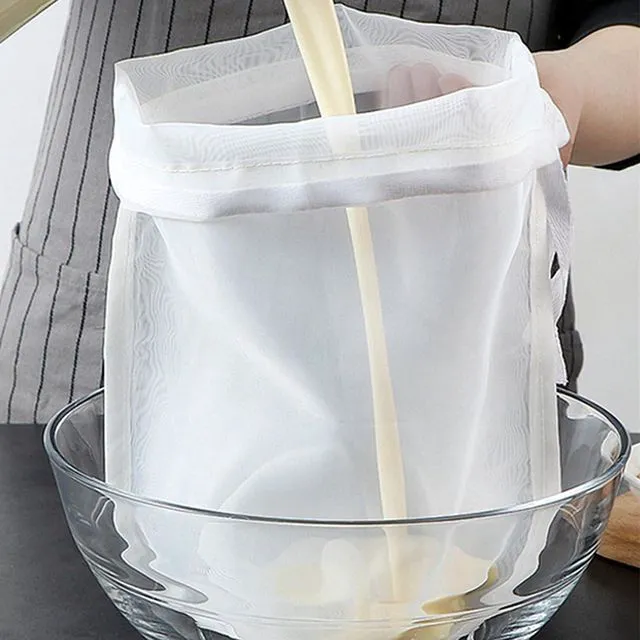 Alt view image 4 of 7 - Cheese Cloths for Straining Cheese Cloth Bag Cheesecloth Fine Mesh Reusable Nut Milk Bags All Purpose Food Strainer for Filter Almond Cold Brew Yogurt Juice Tofu and More 9.4"x14.1" 4Pcs