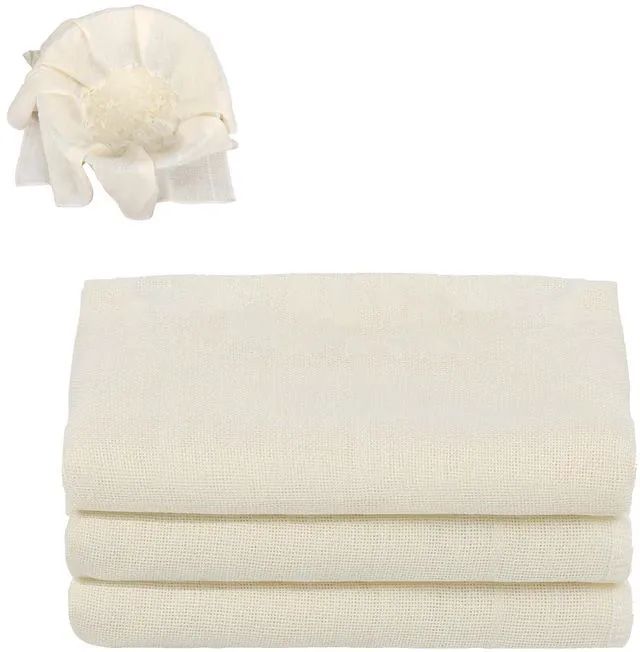 Main image of 3er Cheese Cloths for Straining, 20x20 Inch Grade 100 Reusable Cheese Cloth | Washable Unbleached Cotton Fine Mesh Cloth Strainer, Muslin Cheesecloth for Nut Milk, Yogurt, Broth with Hemmed Edge