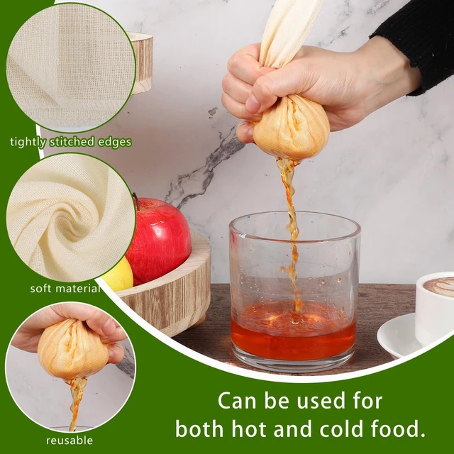 Alt view image 3 of 7 - 3er Cheese Cloths for Straining, 20x20 Inch Grade 100 Reusable Cheese Cloth | Washable Unbleached Cotton Fine Mesh Cloth Strainer, Muslin Cheesecloth for Nut Milk, Yogurt, Broth with Hemmed Edge