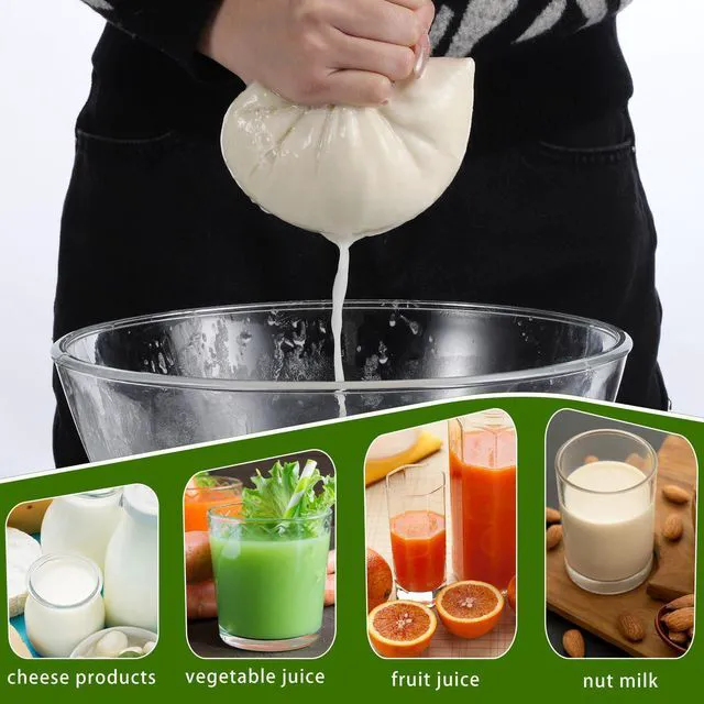 Alt view image 6 of 7 - 3er Cheese Cloths for Straining, 20x20 Inch Grade 100 Reusable Cheese Cloth | Washable Unbleached Cotton Fine Mesh Cloth Strainer, Muslin Cheesecloth for Nut Milk, Yogurt, Broth with Hemmed Edge