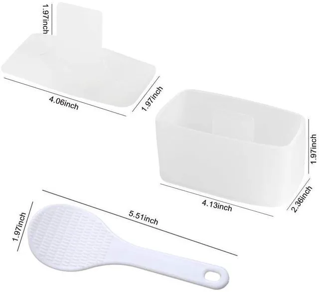 Alt view image 6 of 6 - AYCCNH 1 Pack Non Stick Musubi Maker Press with Small Rice Paddle, Sushi Making Kit Onigiri Mold Luncheon Meat Press Hawaiian Musubi Maker Mold (White)