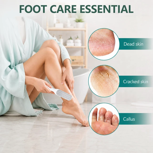 Alt view image 4 of 6 - 2 Pack Foot Files, Callus Remover, Professional Scrubber Pedicure Tools | Stainless Steel Foot File and Dual Sided Feet Rasp, Premium for Feet Care