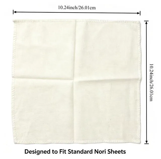 Alt view image 4 of 7 - Sushi Rolling Mat Set, 2 Pack Bamboo Makisu with Cloth, 9.5x9.5 In | 2 Bamboo Mats + Cotton Cloth. Reduces Rice Sticking, Fits Standard Nori. For Maki, California Rolls & Kimbap.