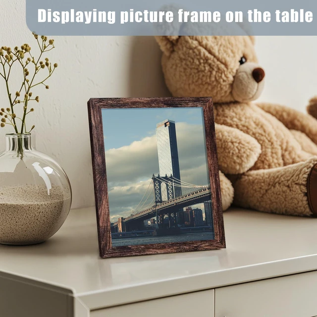 Alt view image 3 of 7 - LUCKYLIFE 4x6 Picture Frame Brown for Wall Mounting or Tabletop Display, 2 Pack
