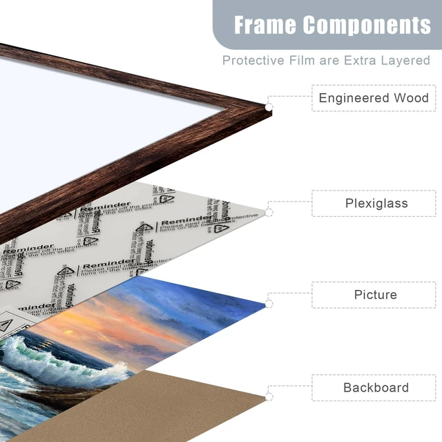 Alt view image 7 of 7 - LUCKYLIFE 4x6 Picture Frame Brown for Wall Mounting or Tabletop Display, 2 Pack