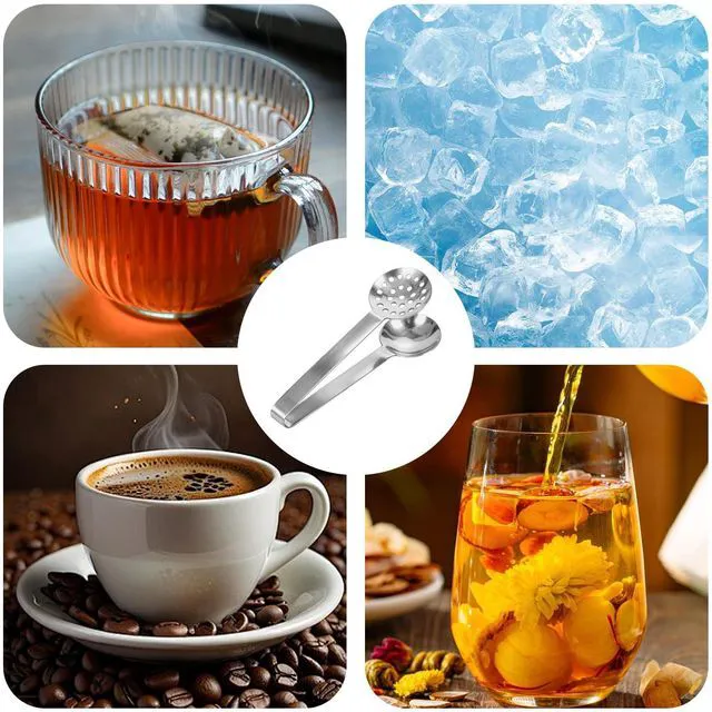 Alt view image 7 of 7 - Stainless Steel Tea Bag Squeezer Tongs for Tea, Lemon and Sugar Cubes | Tea Bag Squeezing,Stainless Steel Construction,Round Gripping Ends,Multiple Serving Uses,Compact Beverage Tool,Squeezer Tongs