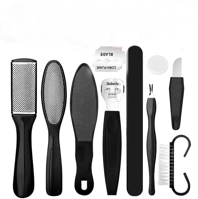 Main image of Callus Remover & File - Metal Scraper for Dead Skin & Heels. Wet/Dry. Black | for Dead Skin, Cracked Heels, and Hard Skin. Complete Pedicure Kit Essential Grooming Tool