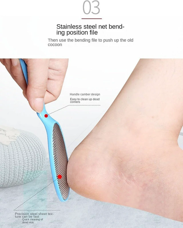 Alt view image 4 of 7 - Callus Remover & File - Metal Scraper for Dead Skin & Heels. Wet/Dry. Black | for Dead Skin, Cracked Heels, and Hard Skin. Complete Pedicure Kit Essential Grooming Tool