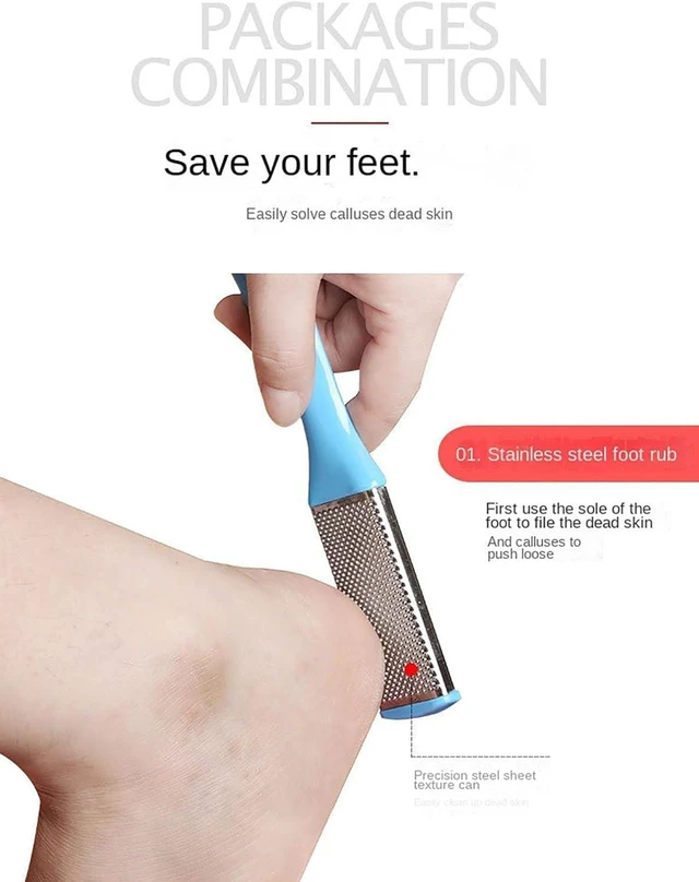Alt view image 2 of 7 - Callus Remover & File - Metal Scraper for Dead Skin & Heels. Wet/Dry. Black | for Dead Skin, Cracked Heels, and Hard Skin. Complete Pedicure Kit Essential Grooming Tool