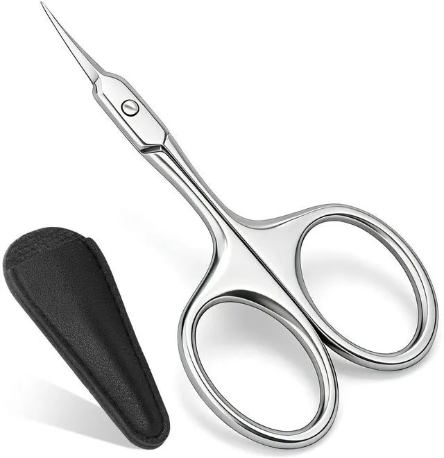 Main image of Curved Cuticle Scissors, Extra Fine Tip, Manicure Pedicure | Fine curved tip for manicure, pedicure and eyebrow trimming. For women and men. Compact grooming tool for precise nail care.