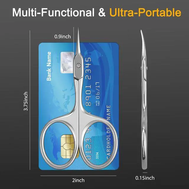 Alt view image 4 of 6 - Curved Cuticle Scissors, Extra Fine Tip, Manicure Pedicure | Fine curved tip for manicure, pedicure and eyebrow trimming. For women and men. Compact grooming tool for precise nail care.