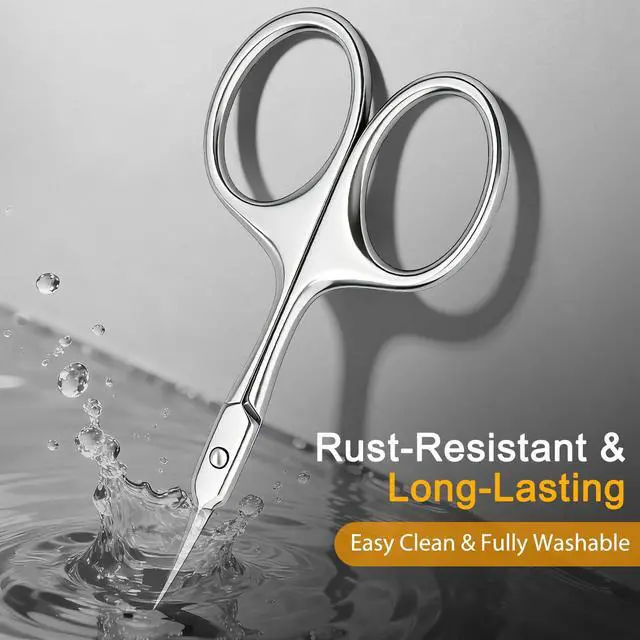 Alt view image 5 of 6 - Curved Cuticle Scissors, Extra Fine Tip, Manicure Pedicure | Fine curved tip for manicure, pedicure and eyebrow trimming. For women and men. Compact grooming tool for precise nail care.