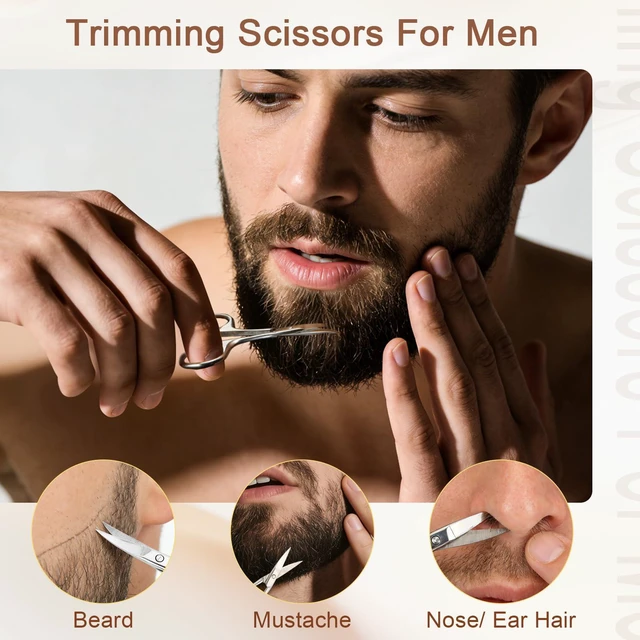 Alt view image 4 of 6 - Eyebrow Scissors, Mini Grooming, Nose and Facial Hair, Men Women | For trimming mustache, beard, and facial hair. Compact mini scissors for precise grooming.