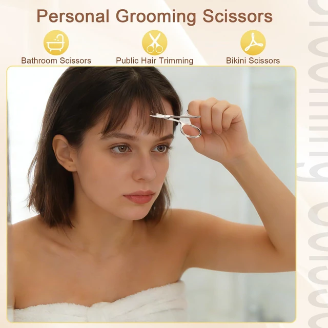 Alt view image 6 of 6 - Eyebrow Scissors, Mini Grooming, Nose and Facial Hair, Men Women | For trimming mustache, beard, and facial hair. Compact mini scissors for precise grooming.