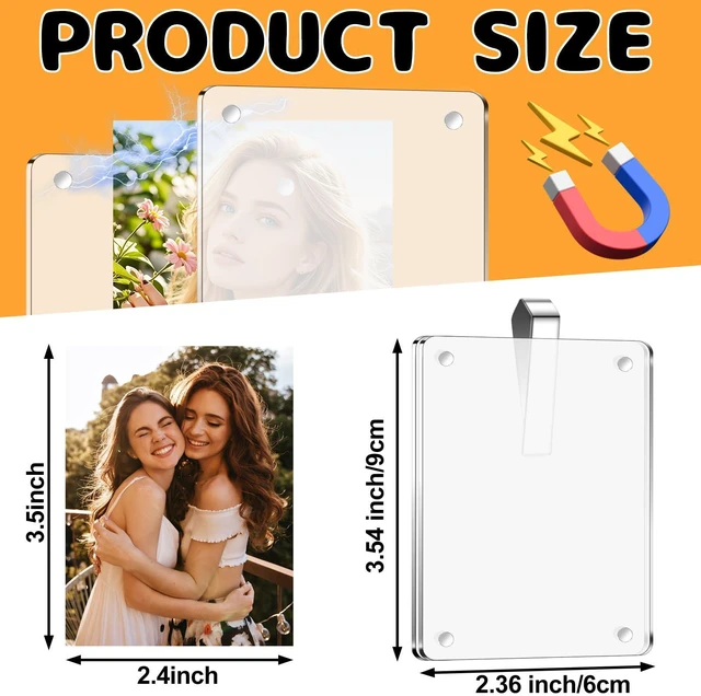 Alt view image 2 of 7 - 2Pcs Car Picture Holder Visor Magnetic Sunshade Photo Frame | Acrylic Visor Clip for Personalized Car Picture Frame Adding Family or Personal Photos Gifts