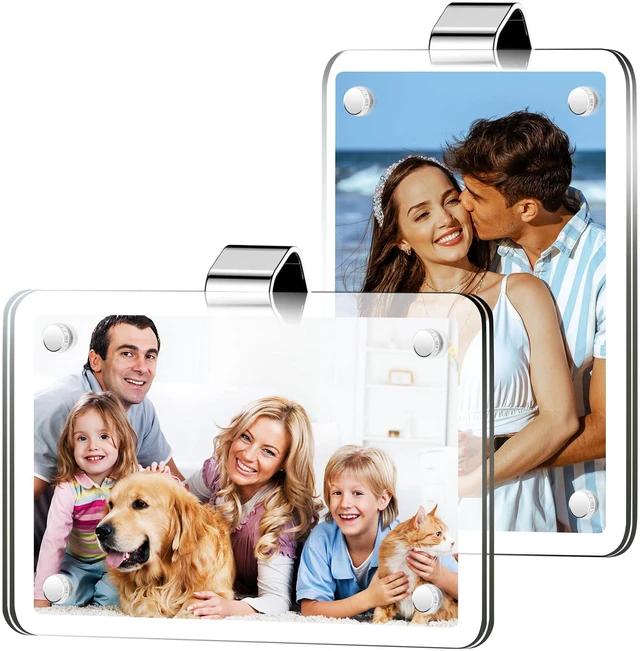 Main image of 2Pcs Car Picture Holder, Acrylic Personalized Car Picture Holder, Sun Visor Magnetic Photo Frame for Car, Suitable for Placing Family or Personal Photos