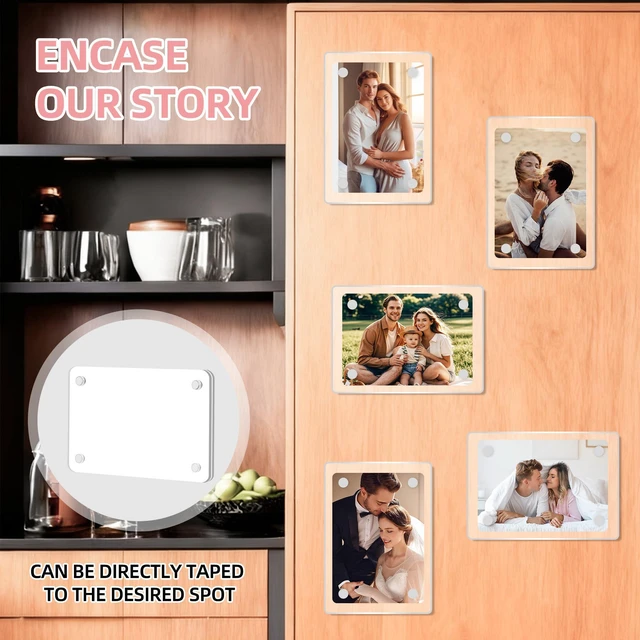 Alt view image 5 of 7 - 2Pcs Car Picture Holder, Acrylic Personalized Car Picture Holder, Sun Visor Magnetic Photo Frame for Car, Suitable for Placing Family or Personal Photos