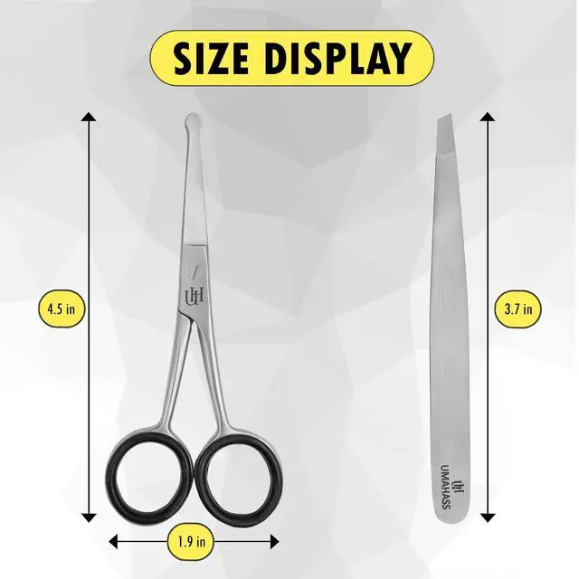 Alt view image 2 of 7 - 4.5" Premium Nose Hair Scissors For Men, Nasal Hair Tweezers for Women, Safety Blades with Rounded Tip for Trimming Small Details Facial Hair, Ear Hair, Eyebrow