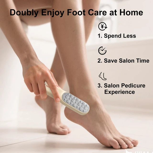 Alt view image 5 of 7 - Double-Sided Stainless Steel Foot File, Pedicure Callus & Dead Skin Remover | Works Wet & Dry. Ergonomic, Exfoliates Rough Heels & Repairs Dry Cracked Feet. Compact for Home Daily Care and Travel Use