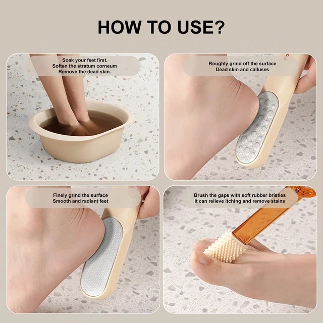 Alt view image 6 of 7 - Double-Sided Stainless Steel Foot File, Pedicure Callus & Dead Skin Remover | Works Wet & Dry. Ergonomic, Exfoliates Rough Heels & Repairs Dry Cracked Feet. Compact for Home Daily Care and Travel Use